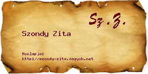 Szondy Zita névjegykártya